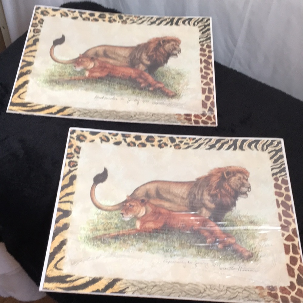 Martha Hinson signed vintage African Lion prints Circa 1997 signed art prints